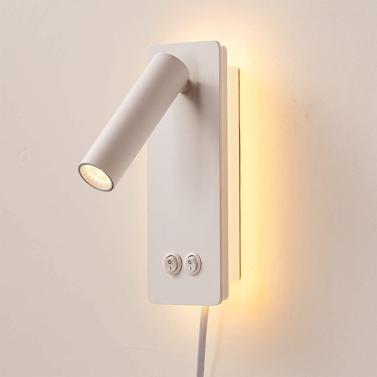 3Adjustable Bedside Reading Light Plug-in 3W Wall Lamp