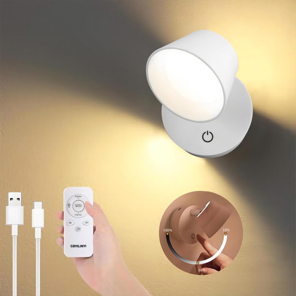Wall Mounted Lamps 350° Rotation with Remote