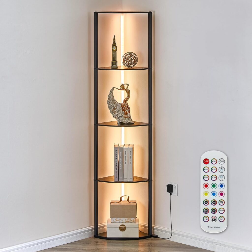 Modern 5-Tiered Corner ShelfFloor Lamp