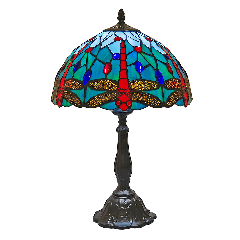 Tiffany Dragonfly Stained Glass Table Lamp