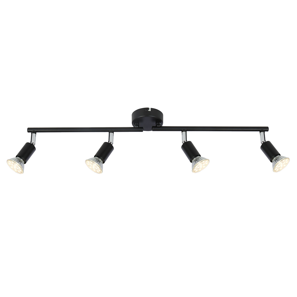 Modern 4-Light Adjustable Track Lighting – Black Finish