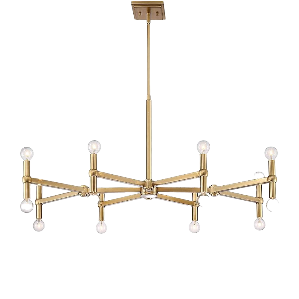 Modern Brass Chandelier with Clear Glass Globes