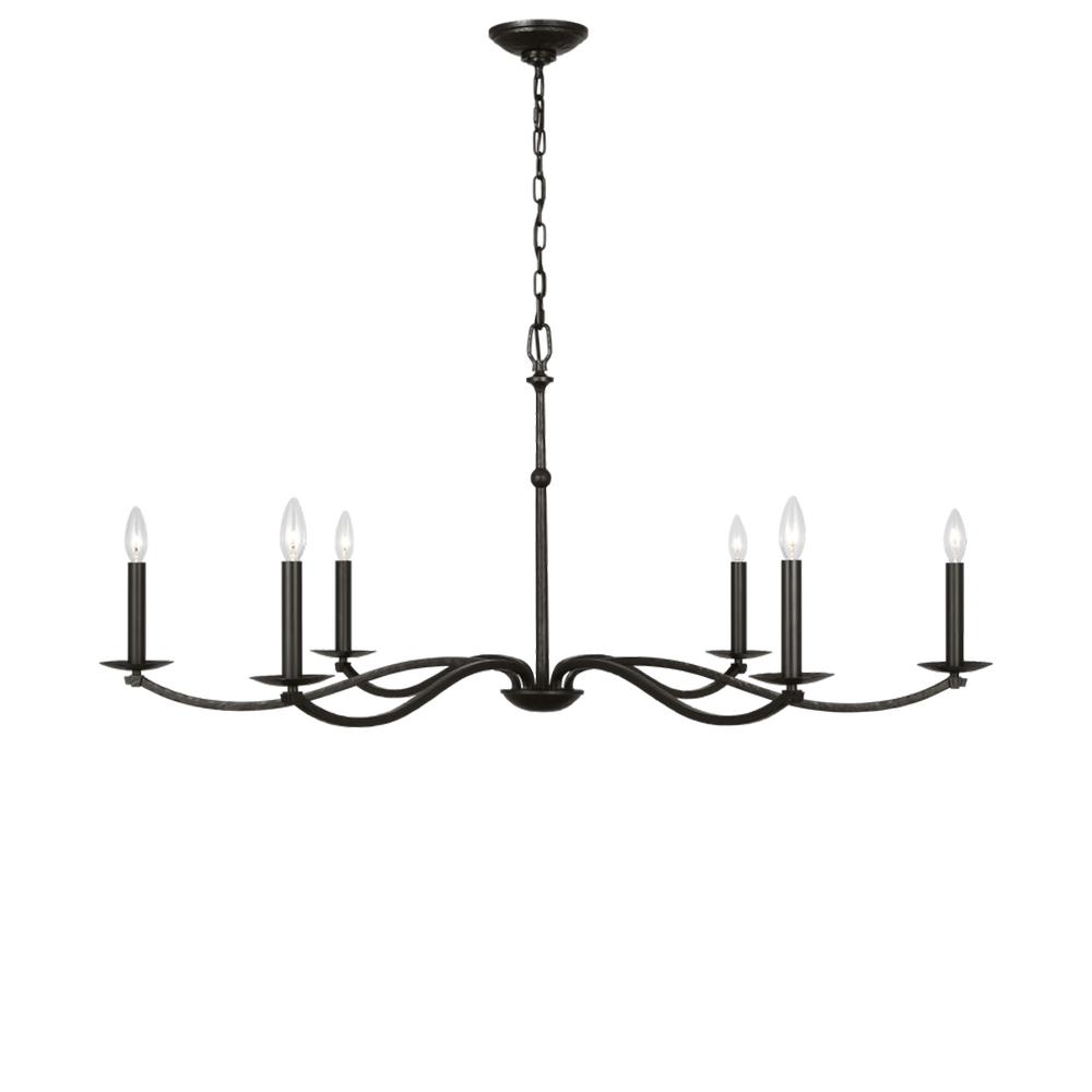 Elegant Black Chandelier with Candle-Style Lights – Classic Home Decor