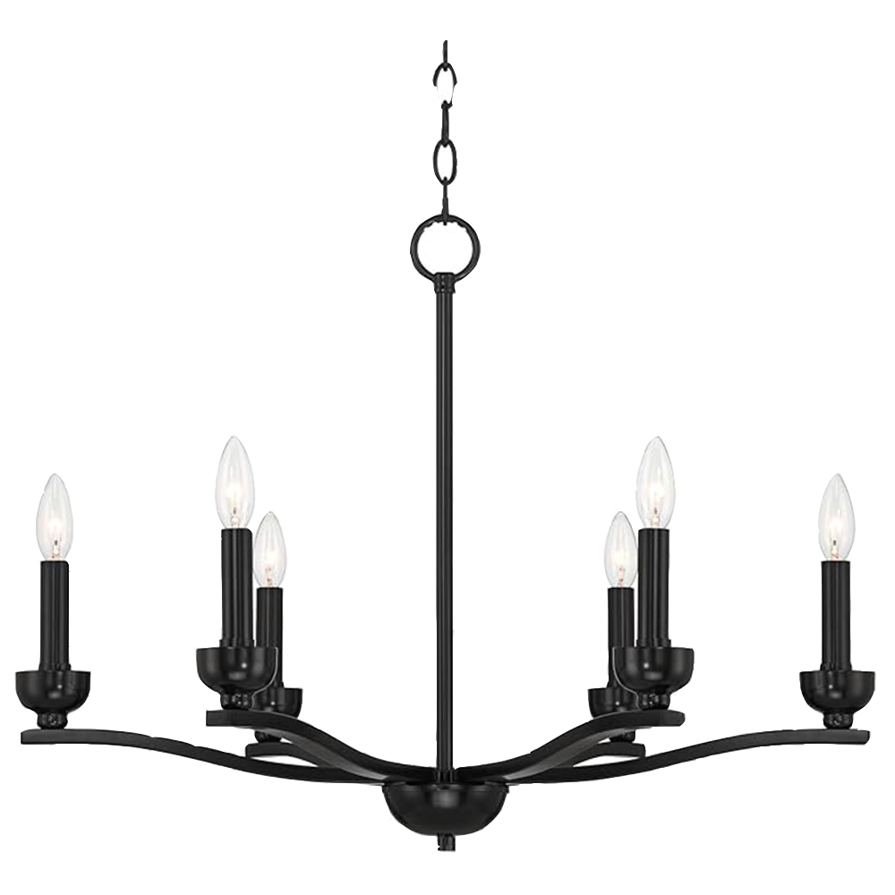 Modern Black Chandelier with Candle-Style Lights
