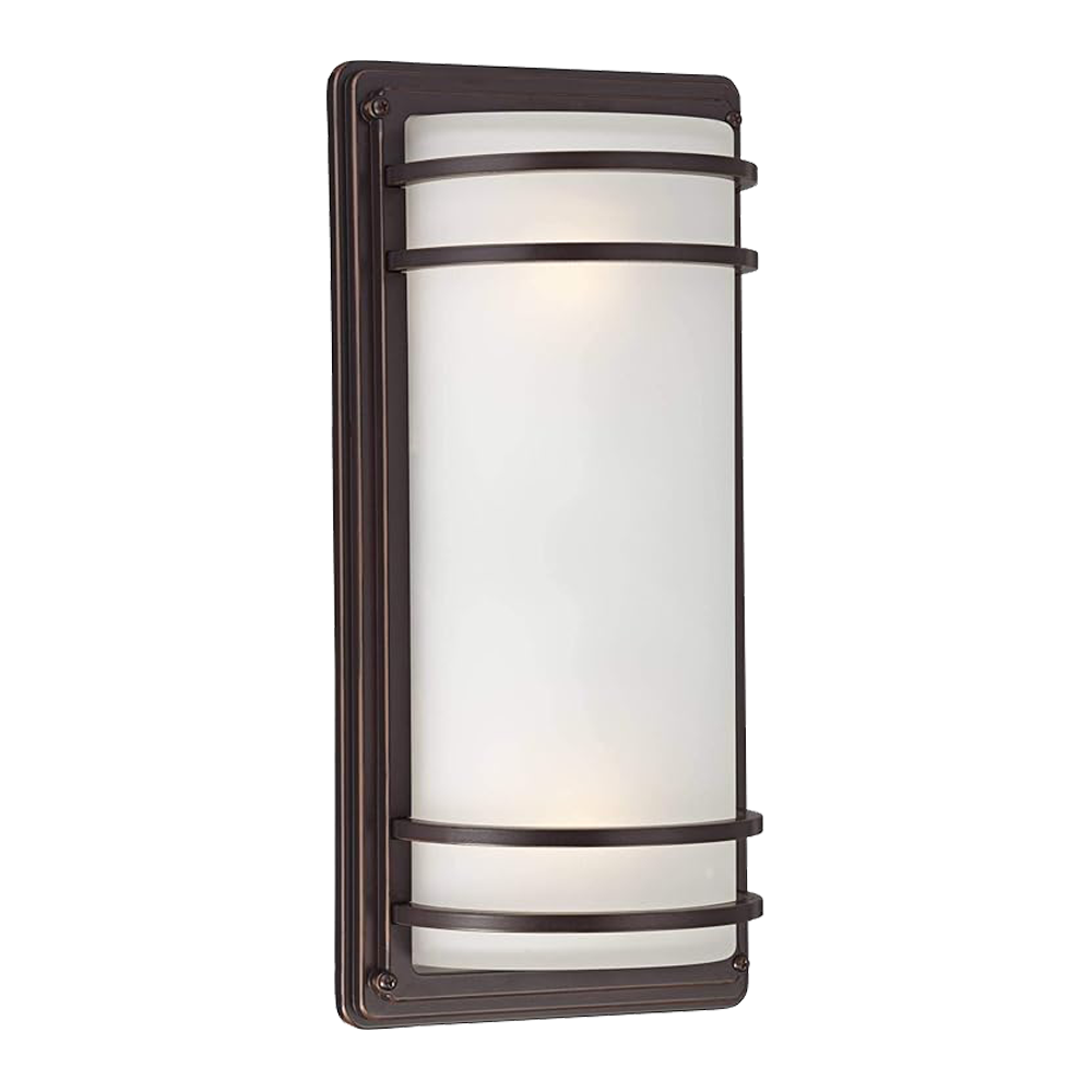 Rustic Bronze Wall Sconce with Frosted Glass Shade