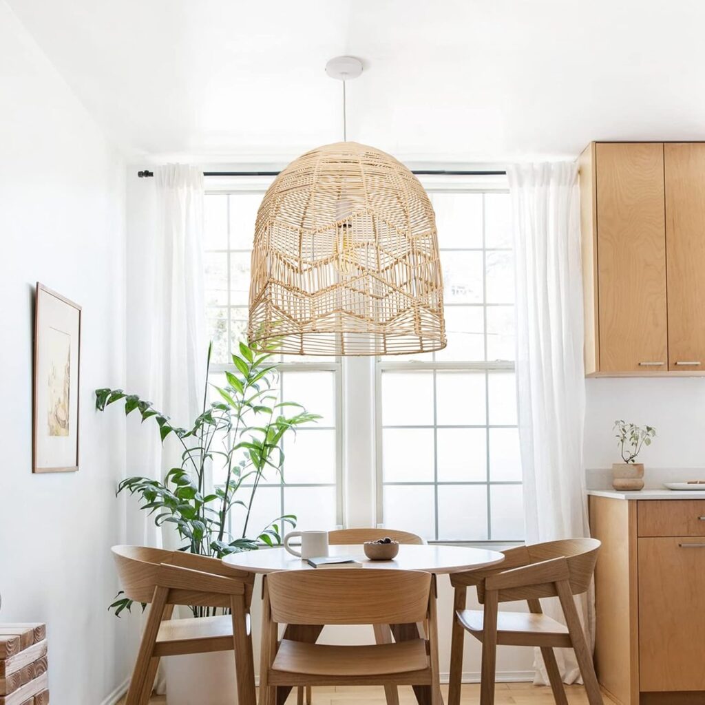 Weaving Natural Rattan Pendant Ceiling Lamps