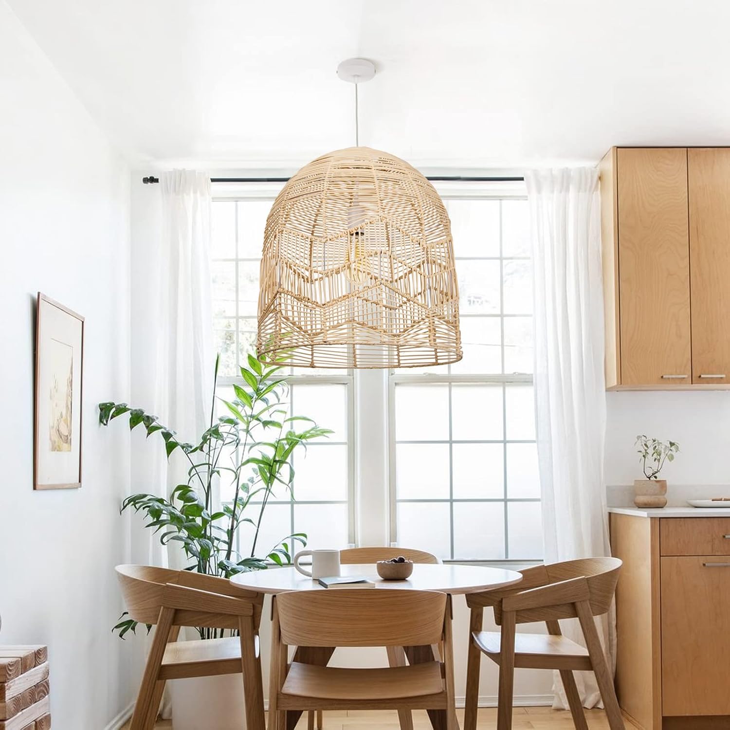 Weaving Natural Rattan Pendant Ceiling Lamps