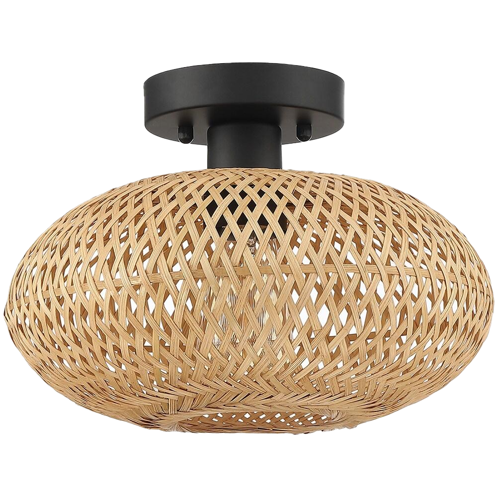 Bamboo Flush Mount Ceiling Light Fixture