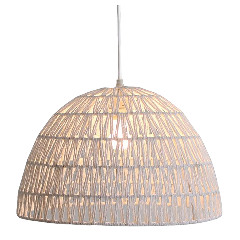 Bohemian Farmhouse Woven Dome Pendant Light