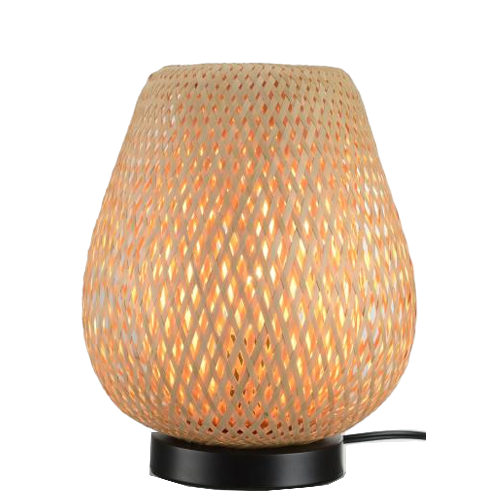 Vintage Wicker Bamboo Woven Rattan Table Lamps
