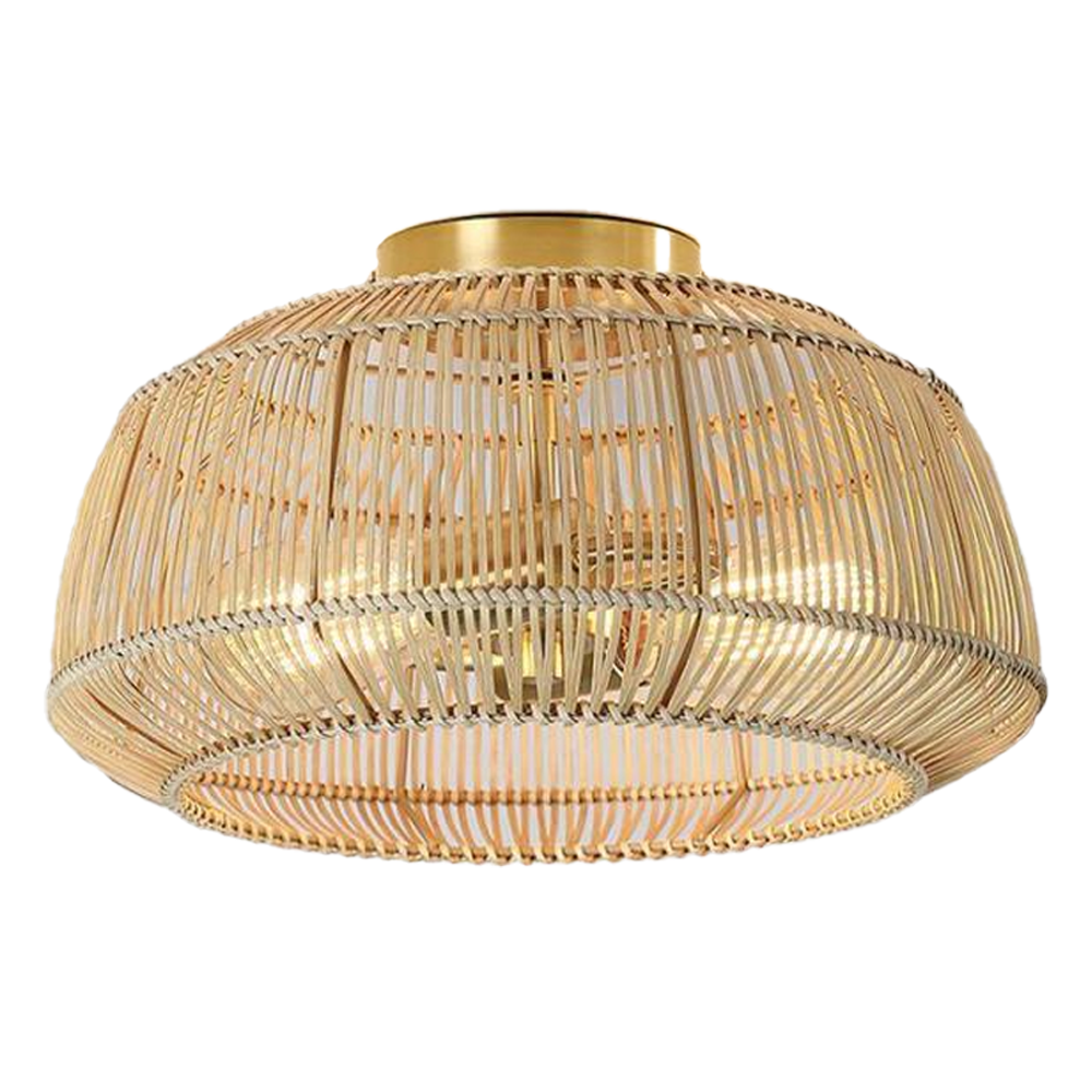 Rattan Flush Mount Boho Ceiling Light Fixtures