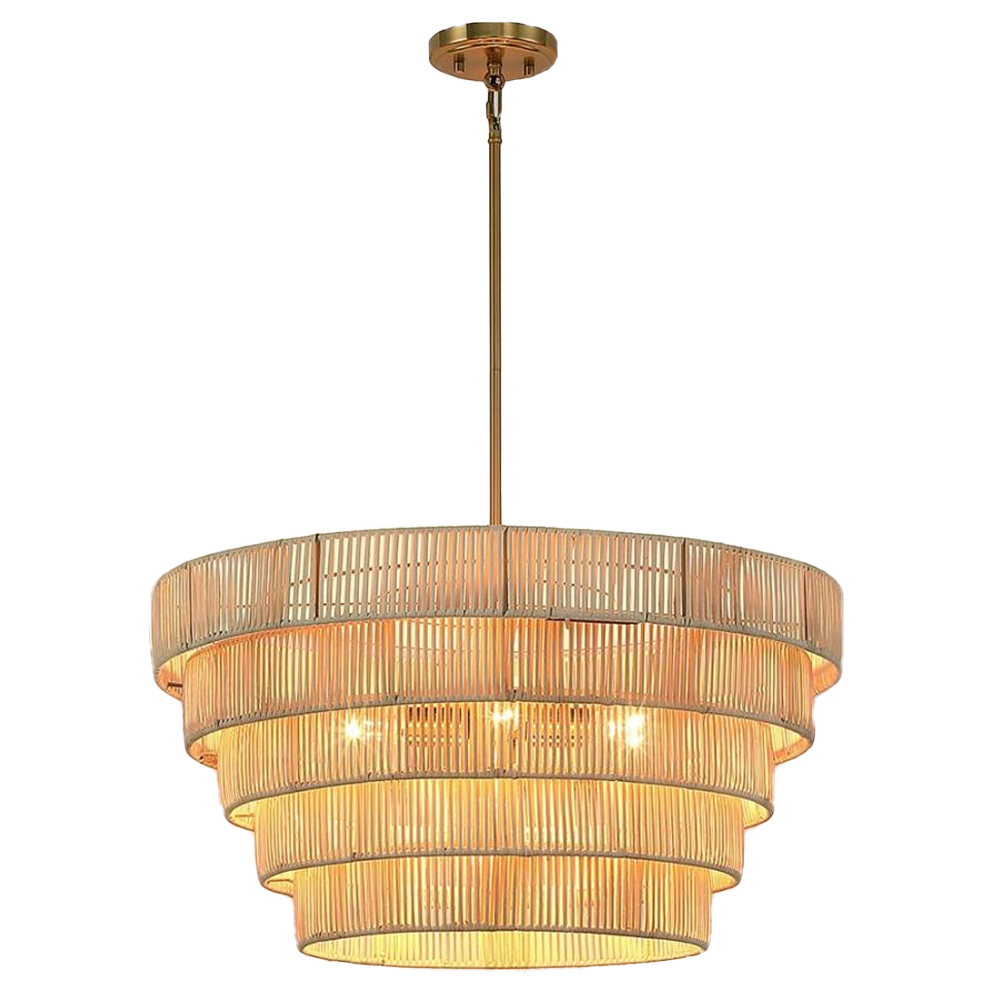 Minimalist Boho Hand-Woven Rattan Pendant Light