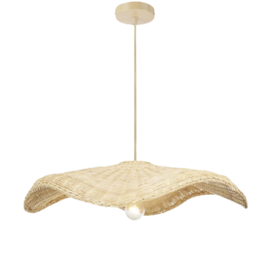 Hand Woven Rattan Wave Wicker Ceiling Lamp Shade