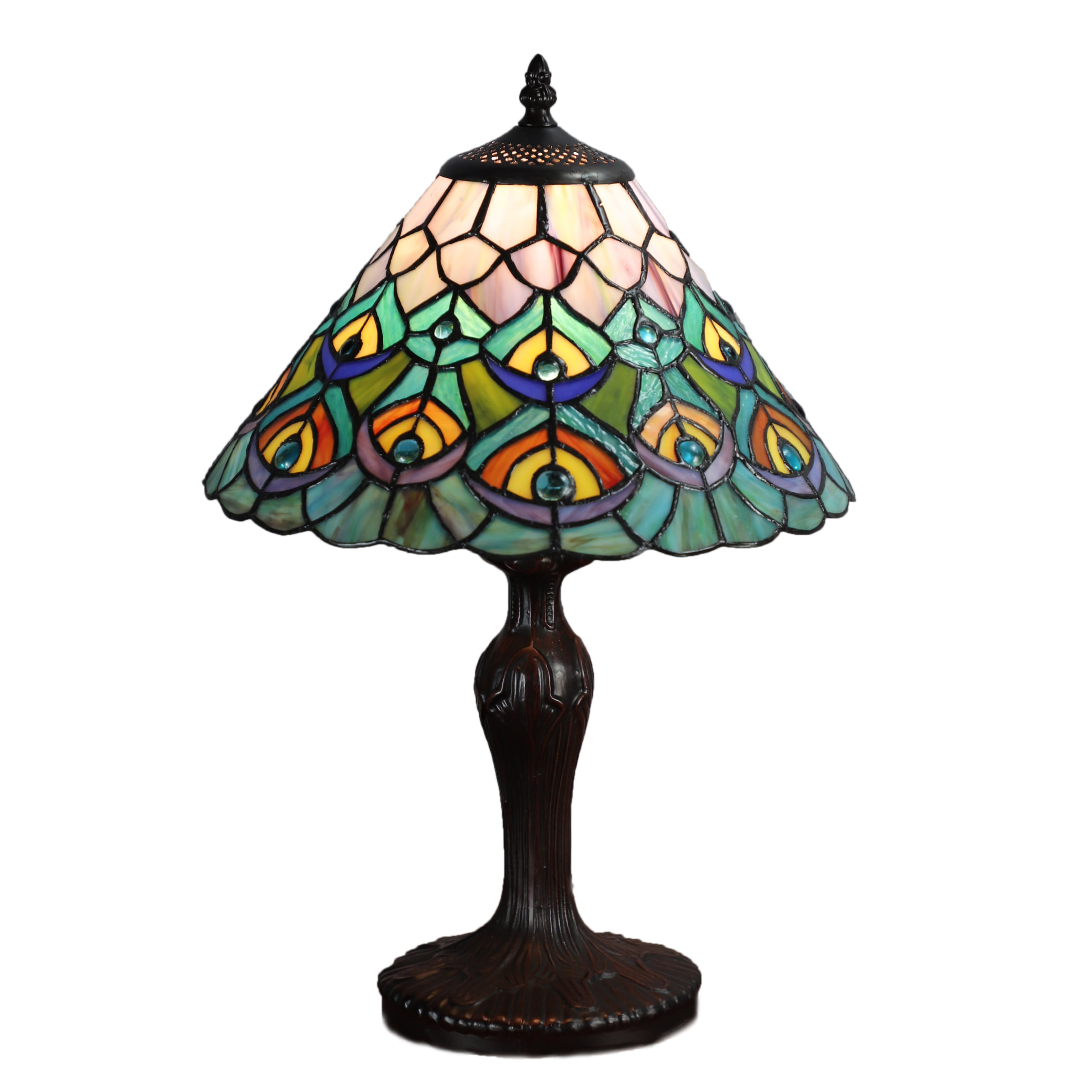 Tiffany-Style Dragonfly Stained Glass Table Lamp - Decorative Lighting