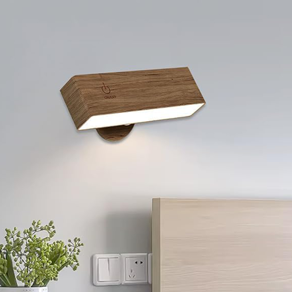 Modern Wood Wall Lamp with Touch Switch