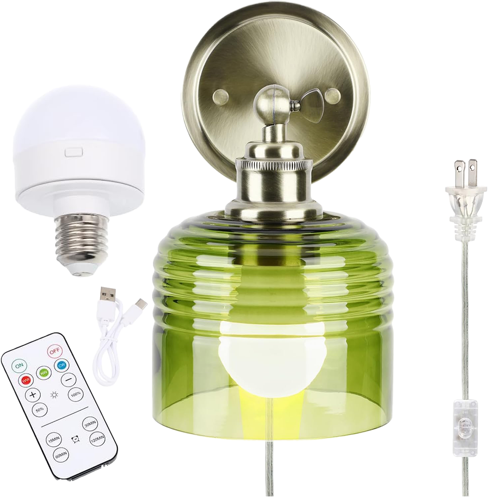 Modern Plug-In Wall Sconce with Remote Control